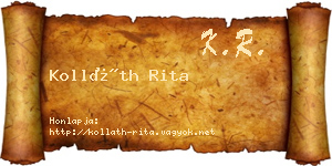 Kolláth Rita névjegykártya