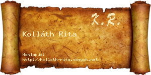 Kolláth Rita névjegykártya