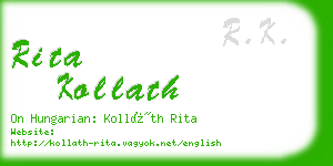 rita kollath business card